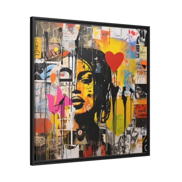 Valentine Graffiti Grunge Art Print Framed Canvas