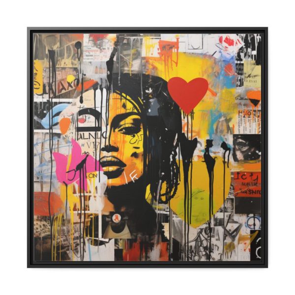 Valentine Graffiti Grunge Art Print Framed Canvas