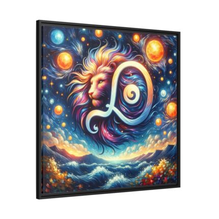 Zodiac Sign of Leo Framed Canvas