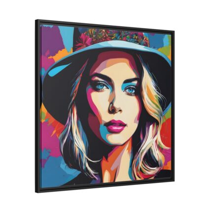 Woman Pop Art Graffiti I Framed Canvas