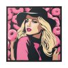 88302-211.jpg Pop Art Woman With Donuts Framed Canvas