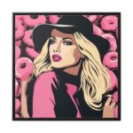 Pop Art Woman With Donuts Framed Canvas - Image 2