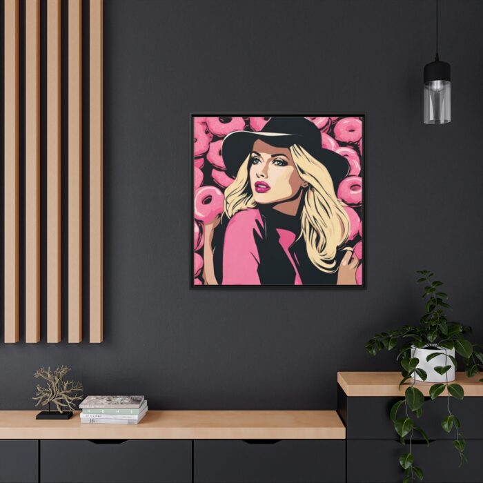 Pop Art Woman With Donuts Framed Canvas - Image 5