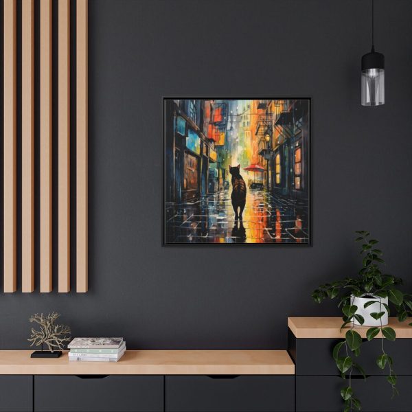 88302-224.jpg Pop Art Alley Cat Print Framed Canvas