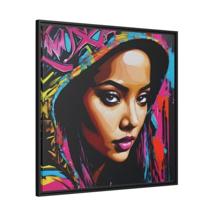 Woman Pop Art Graffiti Art IV Framed Canvas