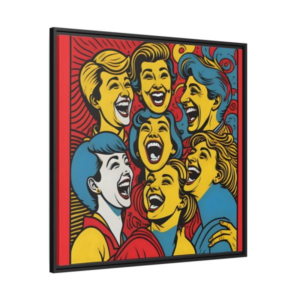Pop Art People Laughing I Framed Canvas