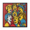 Pop Art People Laughing I Framed Canvas