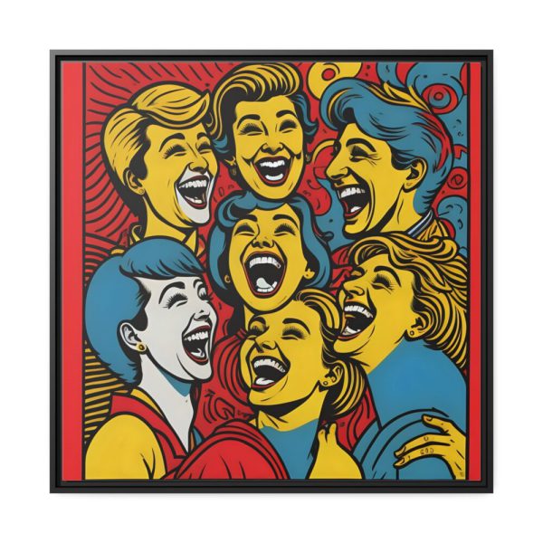 Pop Art People Laughing I Framed Canvas