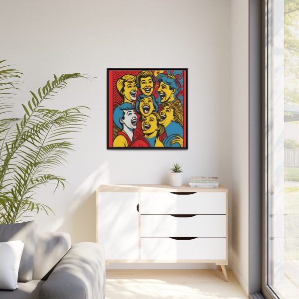 Pop Art People Laughing I Framed Canvas