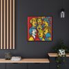 Pop Art People Laughing I Framed Canvas