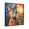 Cat Portrait Pop Art Framed Canvas