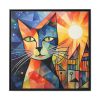 Cat Portrait Pop Art Framed Canvas