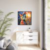 Cat Portrait Pop Art Framed Canvas