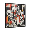Abstract Crowd Contemporary Art Framed Canvas