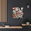 Abstract Crowd Contemporary Art Framed Canvas
