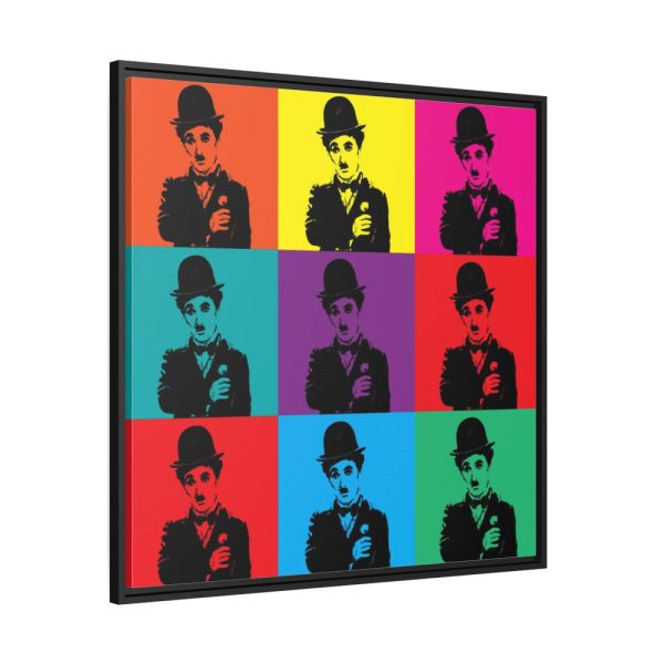 Charlie Chaplin Pop Art Framed Canvas
