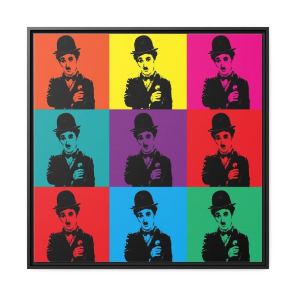 Charlie Chaplin Pop Art Framed Canvas