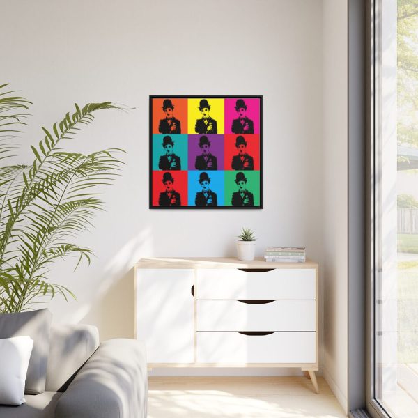 Charlie Chaplin Pop Art Framed Canvas