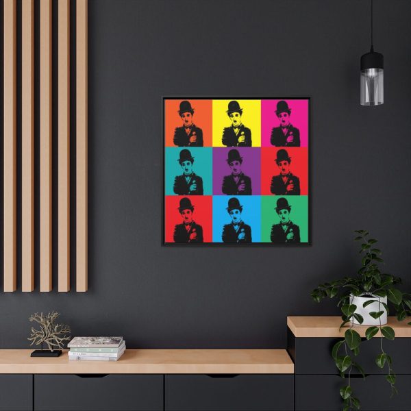 Charlie Chaplin Pop Art Framed Canvas