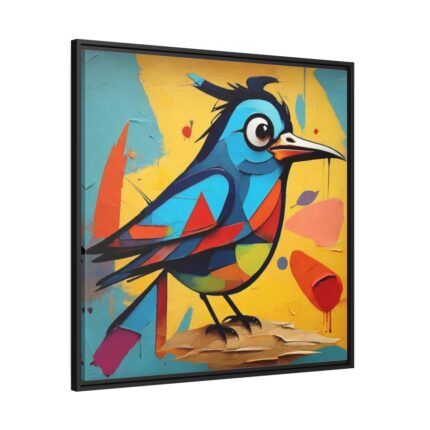 Bird Abstract Pop Art Print Framed Canvas