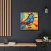 Bird Abstract Pop Art Print Framed Canvas