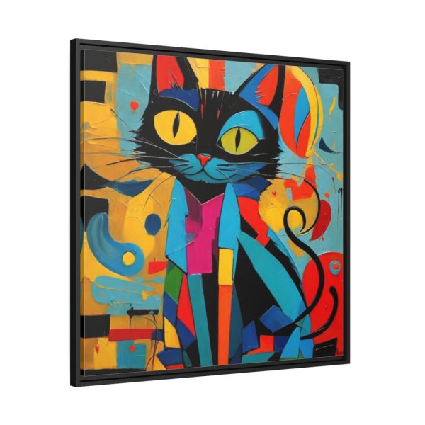 Cat Abstract Pop Art Print Framed Canvas