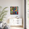 Cat Abstract Pop Art Print Framed Canvas