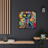 Cat Abstract Pop Art Print Framed Canvas