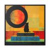 88302-291.jpg Black Cat Sitting on Squares Framed Canvas