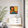 88302-293.jpg Black Cat Sitting on Squares Framed Canvas