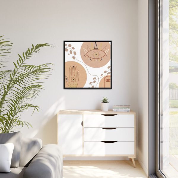 88302-298.jpg Hand, Eye and Face Abstract Boho Minimal Art Framed Canvas