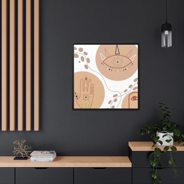 88302-299.jpg Hand, Eye and Face Abstract Boho Minimal Art Framed Canvas