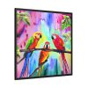 Three Red Parrot Tropical Birds Framed Canvas