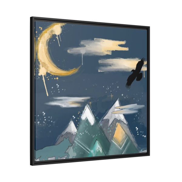 88302-300.jpg Mountains With a Silhouette Wolf Boho Style Framed Canvas