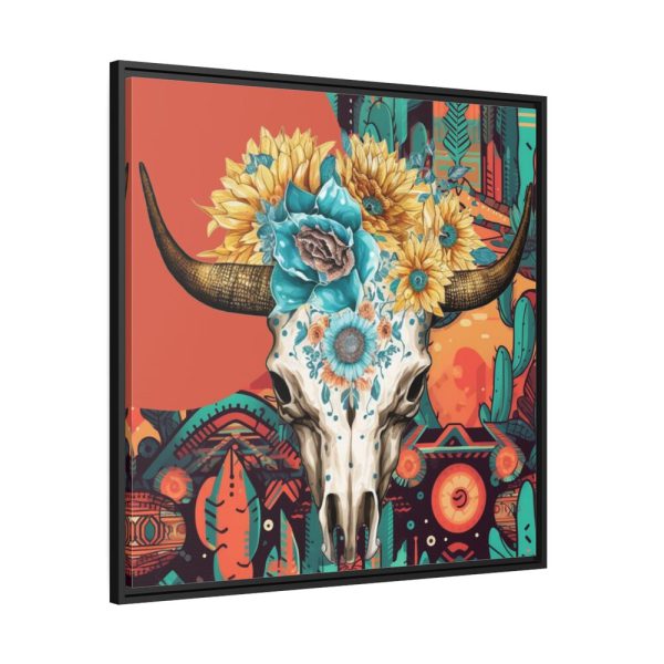 88302-305.jpg Boho Cow Skull Framed Canvas