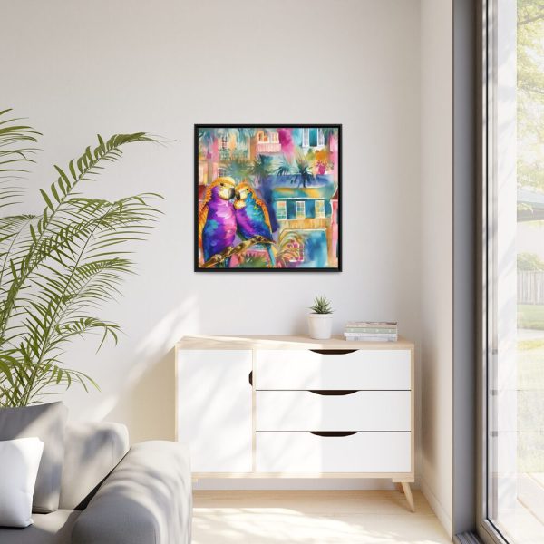 88302-38.jpg Cuba Havana Parrots Framed Canvas