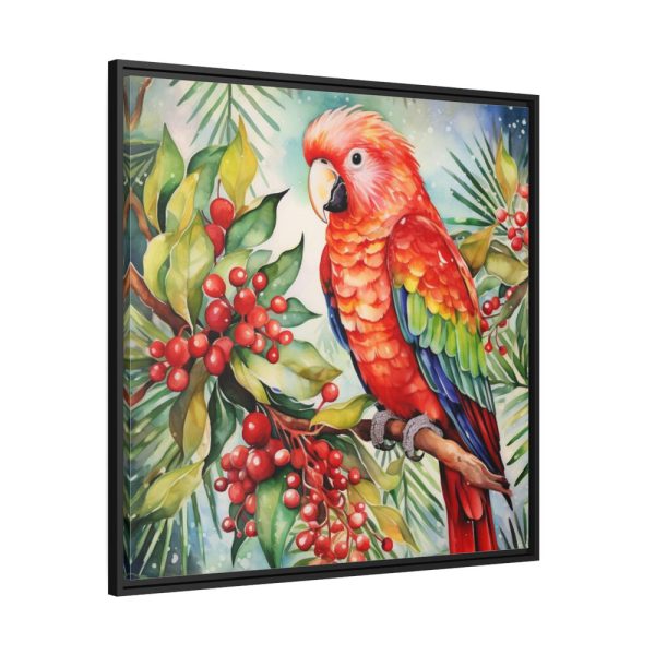 88302-45.jpg Branch Surrounded by Pine and Holly Berry Framed Canvas