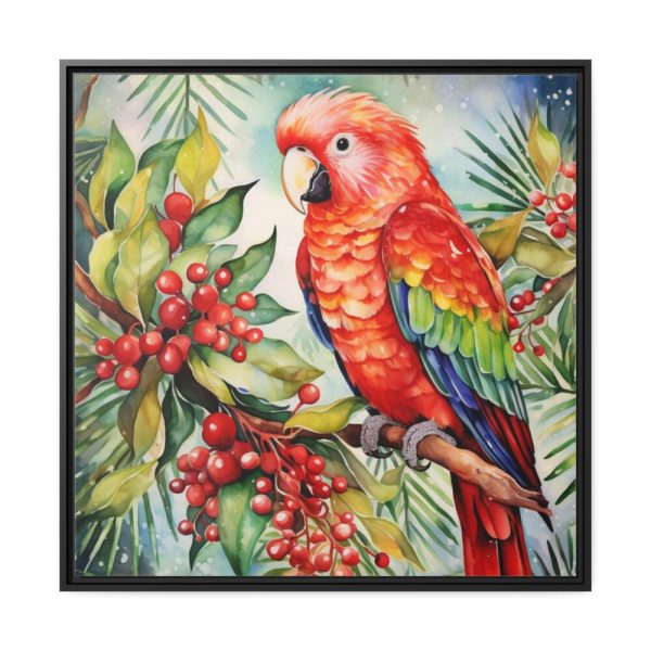 88302-46.jpg Branch Surrounded by Pine and Holly Berry Framed Canvas