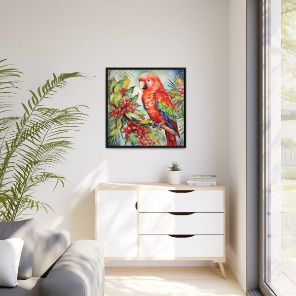 88302-48.jpg Branch Surrounded by Pine and Holly Berry Framed Canvas