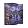 88302-50.jpg Waterfall, Mountains, Clouds, River, Plants Framed Canvas