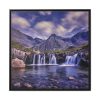 88302-51.jpg Waterfall, Mountains, Clouds, River, Plants Framed Canvas