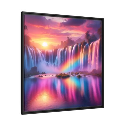 Colorful Waterfall Framed Canvas