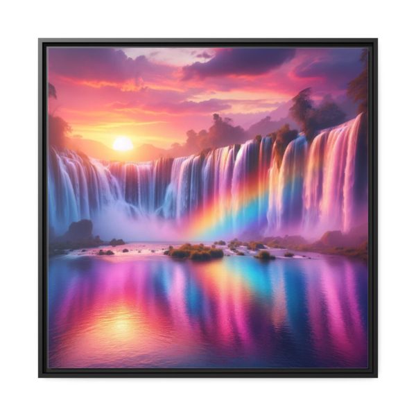 Colorful Waterfall Framed Canvas