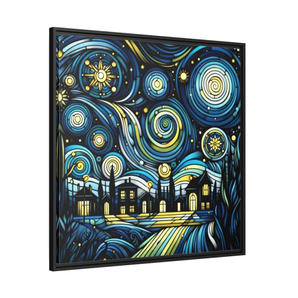 88302.jpg Whimsical and Vibrant Nighttime Landscape Framed Canvas