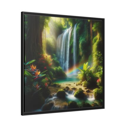 Tropical Paradise Waterfall Framed Canvas