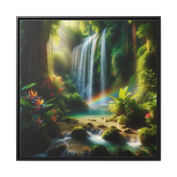 88302-66.jpg Tropical Paradise Waterfall Framed Canvas
