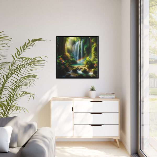 88302-68.jpg Tropical Paradise Waterfall Framed Canvas