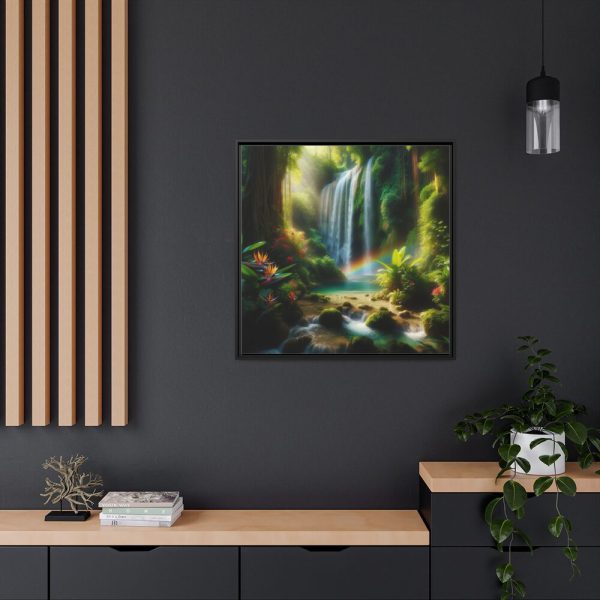88302-69.jpg Tropical Paradise Waterfall Framed Canvas