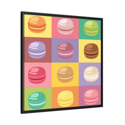 Macarons Pop Art Framed Canvas