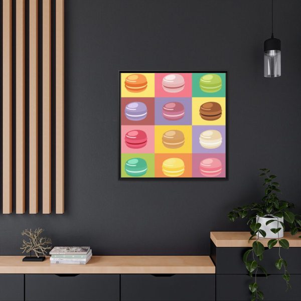 Macarons Pop Art Framed Canvas